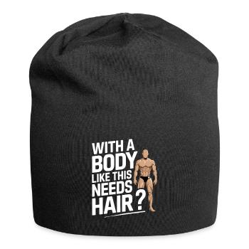 Bald men dad With a body like this who needs hair - Jersey-Beanie - Schwarz - Vorne