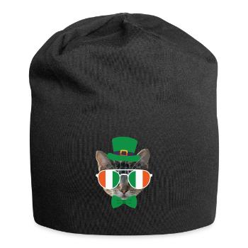 Chat Chaton de la Saint-Patrick - Bonnet en jersey - noir - Devant