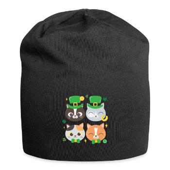 Chat Chaton Fête de la Saint-Patrick - Bonnet en jersey - noir - Devant