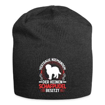 Schafpudel Ich besitze einen Hütepudel - Jersey-Beanie - Anthrazit - Vorne