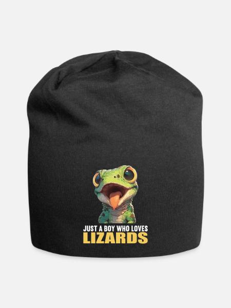 Eidechsen Eidechse - Jersey-Beanie - Schwarz