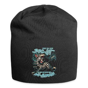 Zebra Wenn ihr mich sucht Wahnsinn - Jersey-Beanie - Schwarz - Vorne