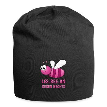 Les-Bee-An gegen rechts Gay Lesben Biene - Jersey-Beanie - Schwarz - Vorne