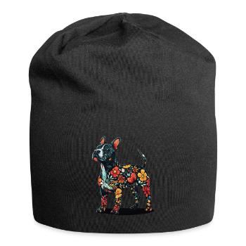 Bullterrier - Jersey-Beanie - Schwarz - Vorne