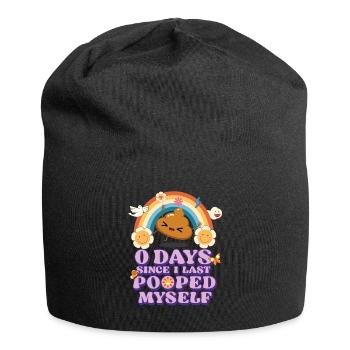 0 jours depuis que je n’ai pas fait caca - Bonnet en jersey - noir - Devant