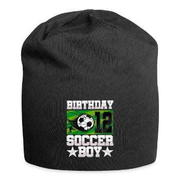 12th birthday Boy Soccer 12 Years Old Gifts - Jersey-Beanie - Schwarz - Vorne