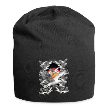 Küste Sonnenuntergang Möwe Möwen Seevögel - Jersey-Beanie - Schwarz - Vorne