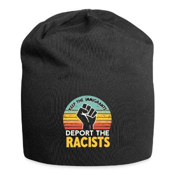 Antirassismus Vielfalt, Gerechtigkeit & Gleichheit - Jersey-Beanie - Schwarz - Vorne