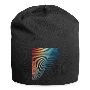 abstract geometric pattern spiral wave - Jersey Beanie - black - Front