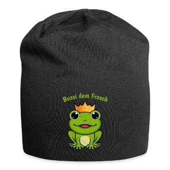 Karneval Party Kostüm BUSSI DEM FROSCH Lustiges - Jersey-Beanie - Schwarz - Vorne
