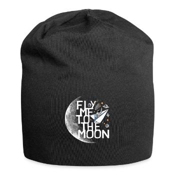 Un astronaute s’envole vers la lune Un astronaute s’envole vers la lune - Bonnet en jersey - noir - Devant