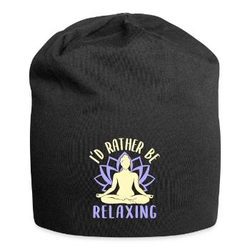 Yoga Rather Be Relaxing Funny Yoga - Jersey Beanie - black - Front