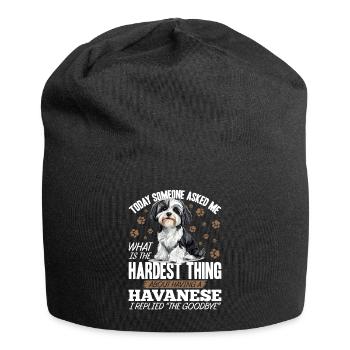 Cute Havanese Dog Owner - Jersey Beanie - black - Front