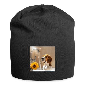 Beagle - Jersey-Beanie - Schwarz - Vorne