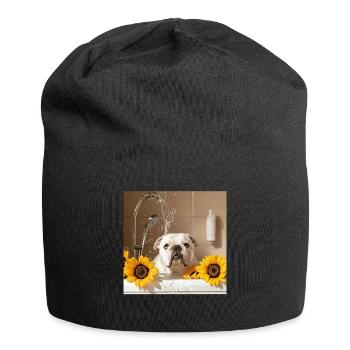Bulldogge - Jersey-Beanie - Schwarz - Vorne
