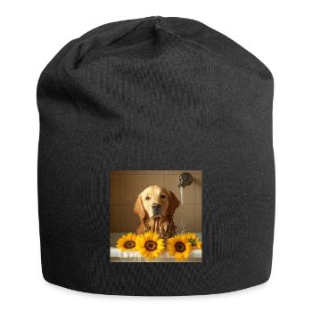 Golden Retriever - Jersey-Beanie - Schwarz - Vorne