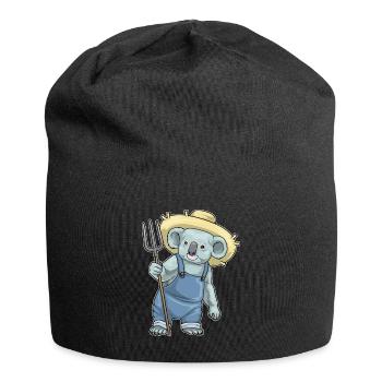 Koala Landwirt Mistgabel Bauernhof - Jersey-Beanie - Schwarz - Vorne
