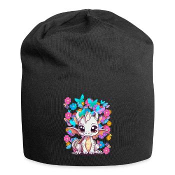 Retro Dragon Child Kids 80s 90s Vintage Baby - Jersey Beanie - black - Front