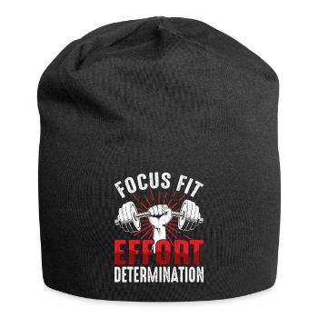 Fokus und Entschlossenheit Fitness Motivation - Jersey-Beanie - Schwarz - Vorne