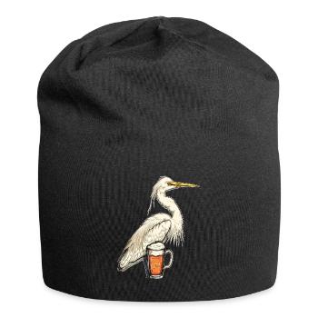 Reiher Vogel Bier - Jersey-Beanie - Schwarz - Vorne