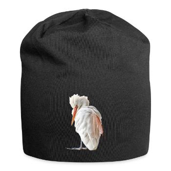 Reiher Vogel - Jersey-Beanie - Schwarz - Vorne