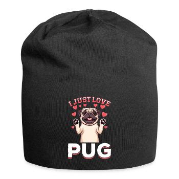 Mignon propriétaire de chien carlin - Bonnet en jersey - noir - Devant