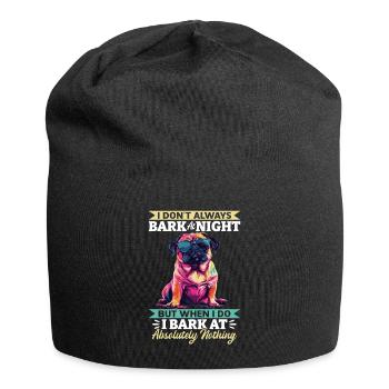 Mignon propriétaire de chien carlin - Bonnet en jersey - noir - Devant