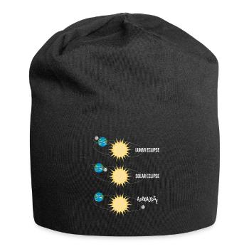 Lustige Mond und Sonnenfinsternis - Jersey-Beanie - Schwarz - Vorne