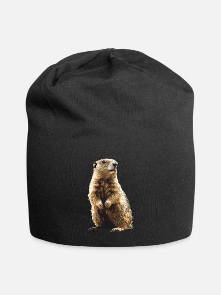 Murmeltiere Murmeltier - Jersey-Beanie - Schwarz