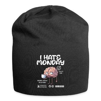 I hate monday - I hate Monday morning grouch fun - Jersey Beanie - black - Front