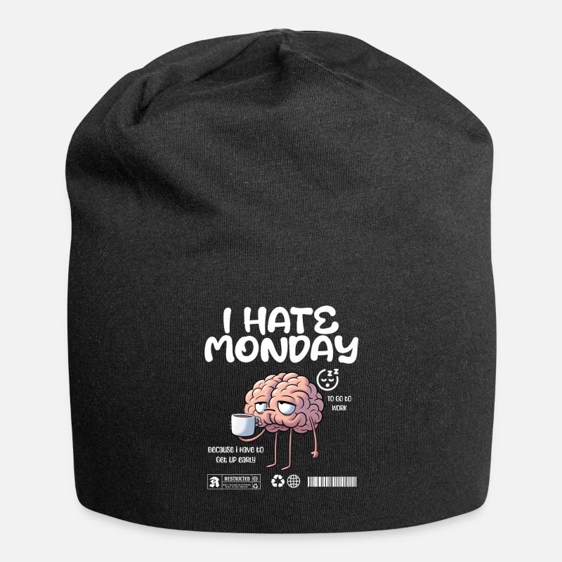 I hate monday - Ich hasse Montag Morgenmuffel Fun - Jersey-Beanie - Schwarz