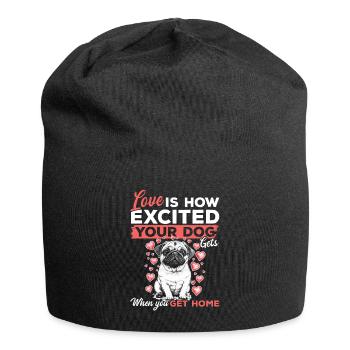 Mignon propriétaire de chien carlin - Bonnet en jersey - noir - Devant