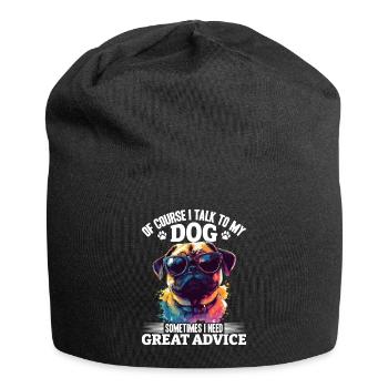 Mignon propriétaire de chien carlin - Bonnet en jersey - noir - Devant