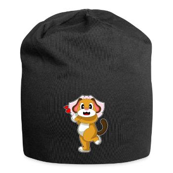 Chien Voile de mariée Mariage - Bonnet en jersey - noir - Devant