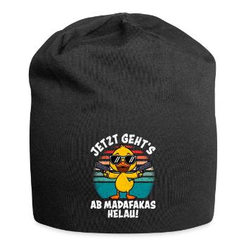 Entenkostüm JETZT GEHT'S AB MADAFAKAS HELAU! - Jersey-Beanie - Schwarz - Vorne