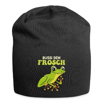 Froschkostüm BUSSI DEM FROSCH Lustiges Frosch - Jersey-Beanie - Schwarz - Vorne