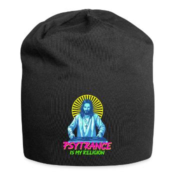 Techno House Party EDM Festival Goa Rave Psytrance - Jersey-Beanie - Schwarz - Vorne