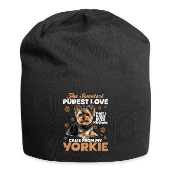 Yorkshire Terrier Propriétaire d’un chien Yorkie - Bonnet en jersey - noir - Devant