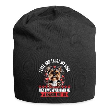 Yorkshire Terrier Propriétaire d’un chien Yorkie - Bonnet en jersey - noir - Devant