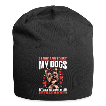 Yorkshire Terrier Propriétaire d’un chien Yorkie - Bonnet en jersey - noir - Devant