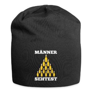Bier Pyramide Männer Sehtest Bier Spruch - Jersey-Beanie - Schwarz - Vorne