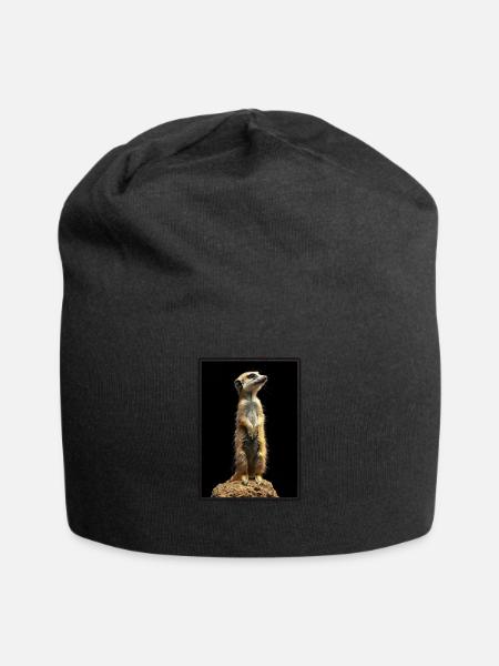 Meerkat Erdmännchen - Jersey-Beanie - Schwarz