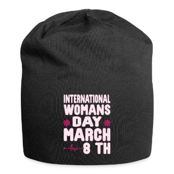National Women's History Month 2025 Embrace Equity - Jersey Beanie - black - Front