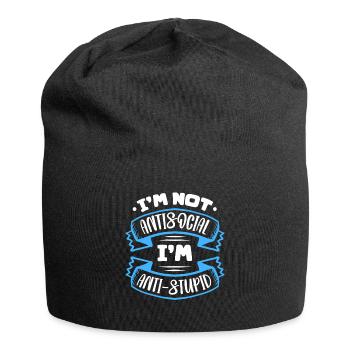 I'm Not Antisocial I'm Anti-Stupid - Jersey Beanie - black - Front
