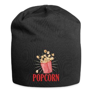 Popcorn Carnival Gift Idea Funny - Jersey Beanie - black - Front