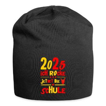 School Child 2025 Young Girls School Enrollment 2025 Decoration - Jersey Beanie - black - Front