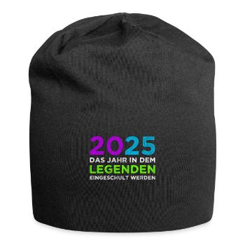 Schulkind 2025 Junge Mädchen Einschulung 2025 Deko - Jersey-Beanie - Schwarz - Vorne