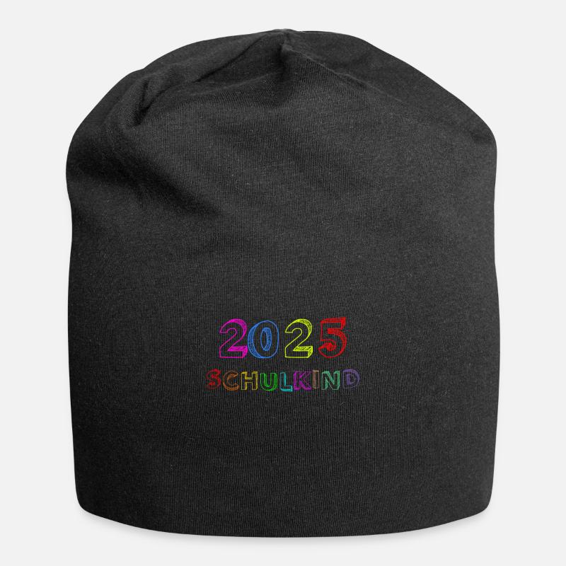 Schulkind 2025 Junge Mädchen Einschulung 2025 Deko - Jersey-Beanie - Schwarz