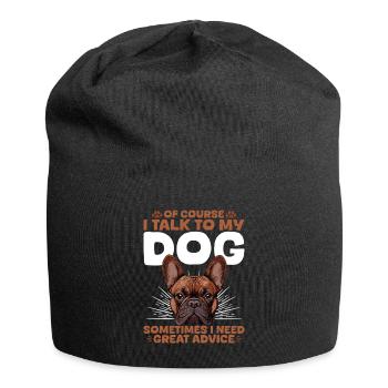Bouledogue français Frenchie Propriétaire de chien - Bonnet en jersey - noir - Devant