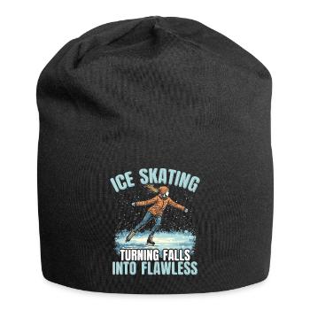 patineur patineur patin à glace patin à glace - Bonnet en jersey - noir - Devant
